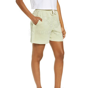 Pantalones cortos informales de mujer al por mayor mezcla de algodón ropa de verano cómoda con bolsillos laterales pantalones cortos de mujer personalizados - Product Image 3