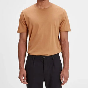 T-shirts unis en coton tricoté 100 % écologiques pour hommes – Prix abordable - Product Image 3