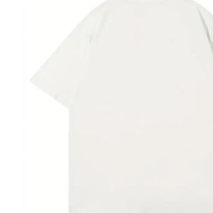 Camiseta de algodón satinado pesado para hombre con bordado de chenilla manga corta cuello redondo 100% algodón diseño en blanco - Product Image 6