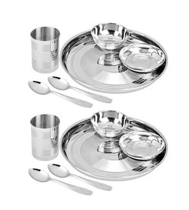 Fourniture directe d'usine de 10 pièces inspirées de l'ensemble de vaisselle découpé au laser en acier inoxydable comprend des assiettes à dîner rondes plats couverts - Product Image 6