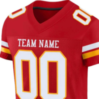 Maillot d'entraînement de football américain 100 % polyester respirant à séchage rapide sans manches avec logo et nom d'équipe personnalisés pour équipes sportives