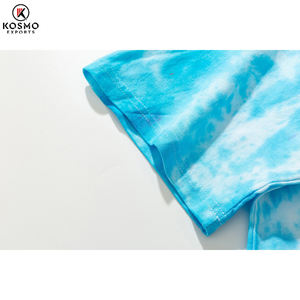 Camiseta informal de algodón 100% con tinte de corbata para hombre, de gran tamaño, holgada, manga corta, calidad superior, peso pesado, hombro caído, ecológica - Product Image 4