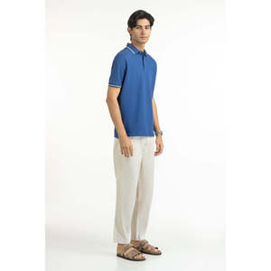 ทรงเข้ารูปสำหรับเสื้อโปโล MN-PSH-SS25-023 สีเข้มอ่อน ผ้าถักย้อมสีพื้น ระบายอากาศได้ดี ความยาวสั้น ตกแต่งด้วยกระดุม ไซส์ XL - Product Image 6