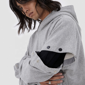 Sudadera con Capucha Personalizada 100% Algodón, 300 Gsm, Transpirable, Ecológica, de Corte Holgado para Hombre, Estilo Urbano, con Bordado y Patrón Sólido - Product Image 3