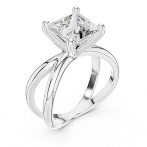 แหวนทองคำ 14K ประดับเพชรเพาะเลี้ยงทรงปรินเซส 3 กะรัต ดีไซน์หรูหราสำหรับผู้หญิง |   ชุดสำหรับงานปาร์ตี้ |   เพชรที่เพิ่งเพาะเลี้ยง - Product Image 5