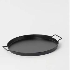 Classic Design Iron Serving <b>Tray</b> Black Powder Coated Eco-Friendly Metal Tabletop Decorative Plate for <b>Food</b> Storage Modern Style - Product Image 6