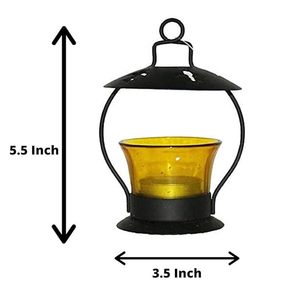 Outdoor Metal <b>Lantern</b> Home Decor Candle <b>Lantern</b> Holder <b>Black</b> Iron <b>Lantern</b> for Decoration New Design With Glass Candle Stand - Product Image 1