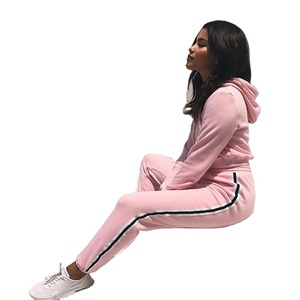 ชุดวอร์มกีฬาสองชิ้นพร้อมโลโก้สั่งทำ คุณภาพดีเยี่ยม เสื้อซิปและกางเกงขายาว ชุดเซ็ตสองชิ้นสำหรับผู้หญิง - Product Image 4