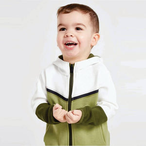 Ensemble survêtement vert et blanc pour enfants, deux pièces, veste zippée et pantalon de jogging, vêtements de sport décontractés, tenue de sport pour garçons - Product Image 3