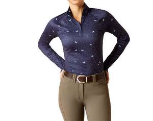 Chemises d'équitation personnalisables en gros à manches longues, durables, respirantes, en Spandex/Polyester, pour la pratique du sport équestre - Product Image 1