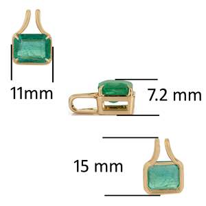 Pendentif en or 14 carats avec cristal de rubis taille émeraude rectangulaire - Product Image 4