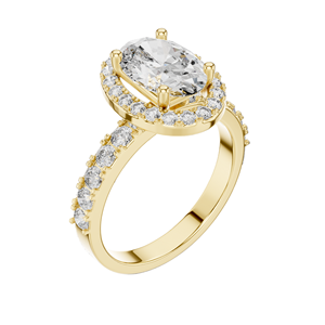 Bague de fiançailles pour femme avec diamant de laboratoire ovale de 2,44 carats, taille halo, VVS-VS EF CVD, or 18 carats, 14 carats, 10 carats et argent 925, rose - Product Image 4