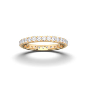 Anillo de Bodas de eternidad completa de diamante redondo de moissanita de 0,75 quilates de quilates hecho en oro sólido de 10K, 14K o 18K para mujer - Product Image 4