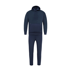 Venta al por mayor personalizado hombres Fitness chándal 100% algodón transpirable de secado rápido con capucha deporte Jogging traje para invierno patrón sólido - Product Image 1