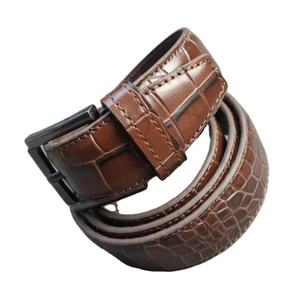 Ceinture décontractée en cuir texturé pour homme, design embossé, taille réglable, logo personnalisé OEM ODM disponible, boucle en acier, durable et légère - Product Image 3