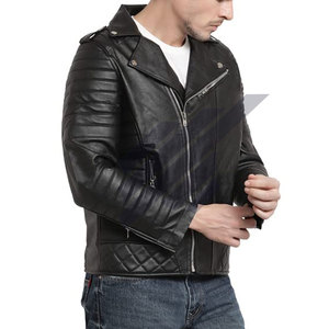 Veste en cuir de haute qualité pour hommes Logo personnalisé Veste en cuir pour hommes Dernier style Veste en cuir pour hommes - Product Image 3
