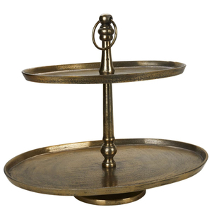 Square Shape Brass <b>Cake</b> <b>Stand</b> for Birthday Parties Wedding 2 <b>Tier</b> Snacks Tray Antique Gold Finished <b>Cake</b> <b>Stand</b> - Product Image 6