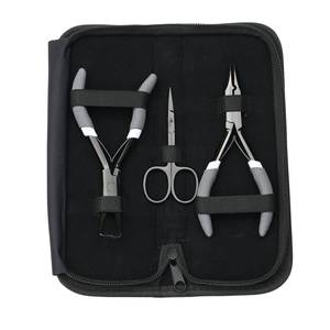 Kit d'outils pour extensions capillaires avec pinces à sertir et à retirer noires pour une pose professionnelle, ciseaux à manche en mousse pour la coupe - Product Image 6