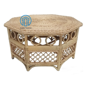 Wicker Outdoor Octagonal Side <b>Table</b> Natural Rattan Octagonal <b>Cocktail</b> <b>Table</b> Handmade From Artex - Product Image 1