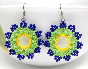 Top vente mode boucle d'oreille à la main bijoux ethniques perlé gland boucles d'oreilles pour les femmes en vente - Product Image 2