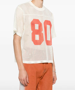 Ensembles de maillots de football américain en maille personnalisés et élégants adultes surdimensionnés à manches courtes respirant cousu supporters imprimés avec logo grande taille - Product Image 2