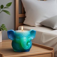 Dumo Eléphant Bougie Tasse en plâtre Moule en silicone DIY Pot à ciment Contenant d'aromathérapie Fait à la main Décoration intérieure Fabrication de cadeaux