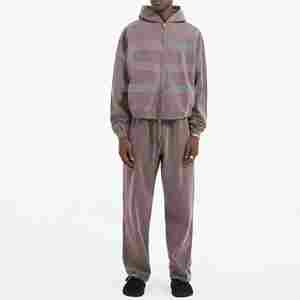 Conjunto de sudaderas con capucha y pantalones de chándal personalizados profesionales 100% pantalones de chándal de pierna ancha de algodón para hombre pantalones de chándal acampanados con estampado personalizado - Product Image 6