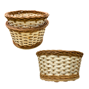 Cesta de mimbre rústica de ratán, cesta de almacenamiento de pan con base de madera ecológica hecha a mano, proveedor de Vietnam - Product Image 1