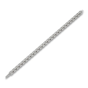 925 Sterling <b>Silver</b> Box Link Lab Grown Diamond Certified Iced-Out Hip-Hop Style Bracelet <b>for</b> <b>Men</b> & Women - Product Image 2