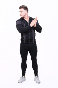 Sudadera con Capucha y Cremallera de Algodón Grueso de 400 g/m², Fabricada a Medida, con Logotipo Bordado Vintage, Lavado Ácido, para Hombre - Product Image 4