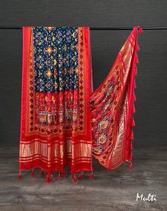 Dupatta de impresión digital de seda pura Gaji de calidad de exportación para trajes de niñas Dupatta con tamaño personalizado disponible desde la India - Product Image 1