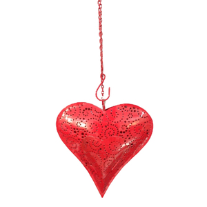 Ornement décoratif de mur de coeur suspendu en métal de fer de conception standard blanc fini pour la maison et la décoration de Noël en vrac fait à la main - Product Image 2