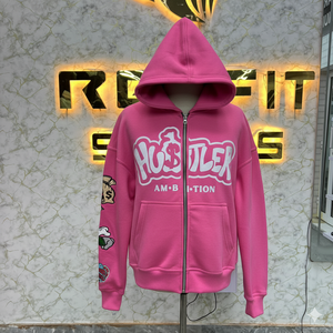 Vente en gros conception populaire meilleure qualité la plupart de la demande fermeture éclair sweat à capuche bouffée imprimé fabriqué en usine pas cher prix sweats à capuche hommes sweats à capuche pour hommes - Product Image 6