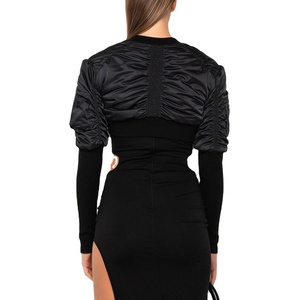 2025 nueva chaqueta Bomber para mujer, abrigo de cuero de motorista, bombardero de manga desmontable en piel de oveja, chaquetas Bomber para mujer de alta calidad - Product Image 2