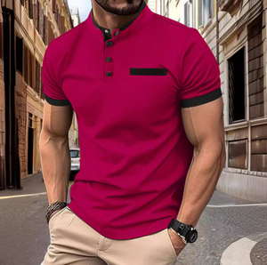 Summer Men Knitted 100% Cotton Short Sleeve Casual Slim Fit Breathable for Shirt for Running Golf Outdoor Use - Product Image 2