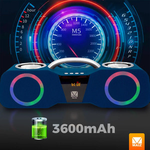 <b>Bluetooth</b> Speaker FM <b>Radio</b> USB Rechargeable <b>Portable</b> LED Light - Assorted Colors - Product Image 4