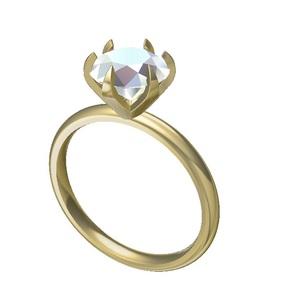 Igi แหวนเพชรสำหรับปลูกในห้องปฏิบัติการได้รับการรับรองว่าเป็นแหวนทอง18K แบบกลมประดับเพชรที่สวยงามแหวนหมั้น CVD ประดับห้องแล็บขายส่ง - Product Image 1