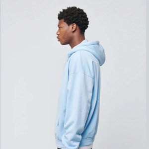 Sweats à capuche surdimensionnés en coton mélangé pour hommes Épaule tombante Polaire épaisse pour l'hiver Vente en gros - Product Image 4