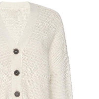 Cárdigan Casual de Lana para Mujer con Logo Frontal, Cuello en V, Manga Larga, Suave, Cálido, Transpirable, Antipilling, de Secado Rápido, para Todas las Estaciones