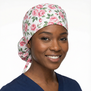 Bonnet médical respirant en coton avec motif de dessin animé imprimé, logo, pour médecin, infirmière, hygiène, bonnet de travail réglable - Product Image 6