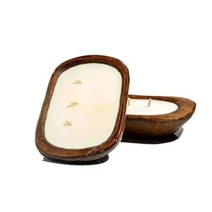 Cuenco de madera hecho a mano para velas, decoración rústica para el hogar y centro de mesa, cuenco de madera Natural para velas perfumadas o decorativas - Product Image 5