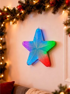Figura de Estrella Acrílica con Luz LED Iridiscente Multicolor RGB, Decoración Navideña y Juguete TS-3069 TW - Product Image 4