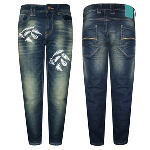 Professional Made New Stylish Women <b>Jeans</b> Pant Screen Printing <b>High</b> Demanded Mid <b>Waist</b> Canvas Fabric Straight Pattern Denim Pant - Product Image 1