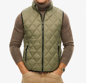 เสื้อกั๊กผู้ชายผ้าฝ้ายน้ำหนักเบาบุใยสังเคราะห์แบบไม่มีแขนสำหรับฤดูหนาว ใส่ทำงานกลางแจ้ง อุ่นสบาย ระบายอากาศได้ดี กันลม - Product Image 1