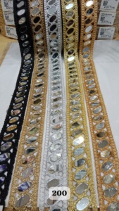 Exclusive Mirror Embellished Grosgrain Borders <b>for</b> Fashion Houses and Garment Studios Designer Wedding Trim Grosgrain <b>Ribbon</b> - Product Image 2