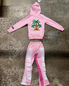 ชุดกีฬาสองชิ้นสำหรับผู้ชายชุดวอร์มผ้าฝ้ายปักลายปรับแต่งโลโก้ได้กางเกงขนแกะมีฮู้ด - Product Image 3