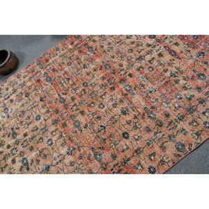 พรมปูพื้นสไตล์ตุรกีโบราณสีเบจ5.2x7.8ฟุต, พรมขนสัตว์เย็บปะติดปะต่อกันมีแผ่นยางรองสำหรับวัยรุ่น - Product Image 5