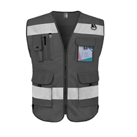 Chaleco de Seguridad para Hombre, de Poliéster, Color Sólido, con Logotipo Personalizado, Marca Bangladesh, Uniformes de Trabajo, Impresión Digital, Precio Económico al por Mayor