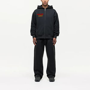 ชุดวอร์มผ้าฝ้าย100% มีเชือกผูกสำหรับผู้ชายชุดวอร์มกางเกงโอเวอร์ไซส์ไซส์ไซส์เสื้อผ้าลำลองสำหรับฤดูหนาว - Product Image 1