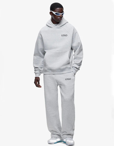 Ensemble de survêtement en molleton ample 100% coton entièrement personnalisé, sweat-shirt à capuche surdimensionné, jogging, hiver, haute qualité, 2 pièces, survêtement surdimensionné - Product Image 1